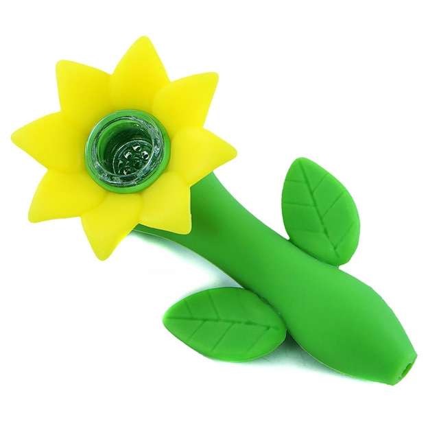 Sunflower silicone and glass pipe