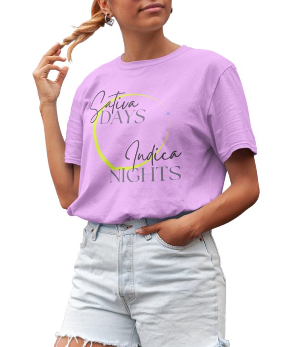 Sativa Days Indica NIghts Stoner Girl Cannabis 420 shirt tee tshirt